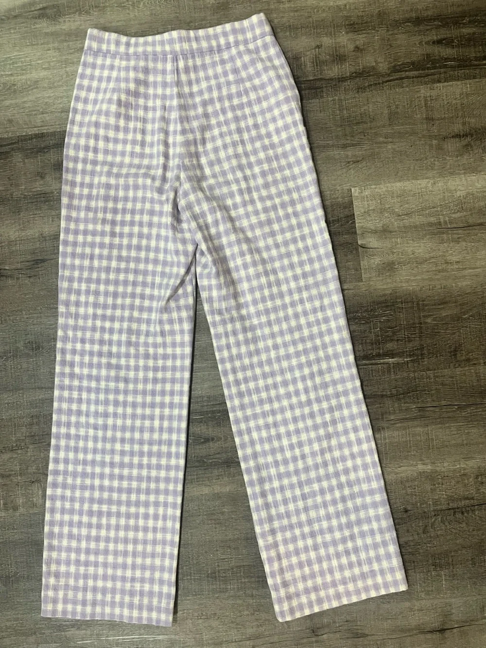 ZARA Gingham straight leg pants